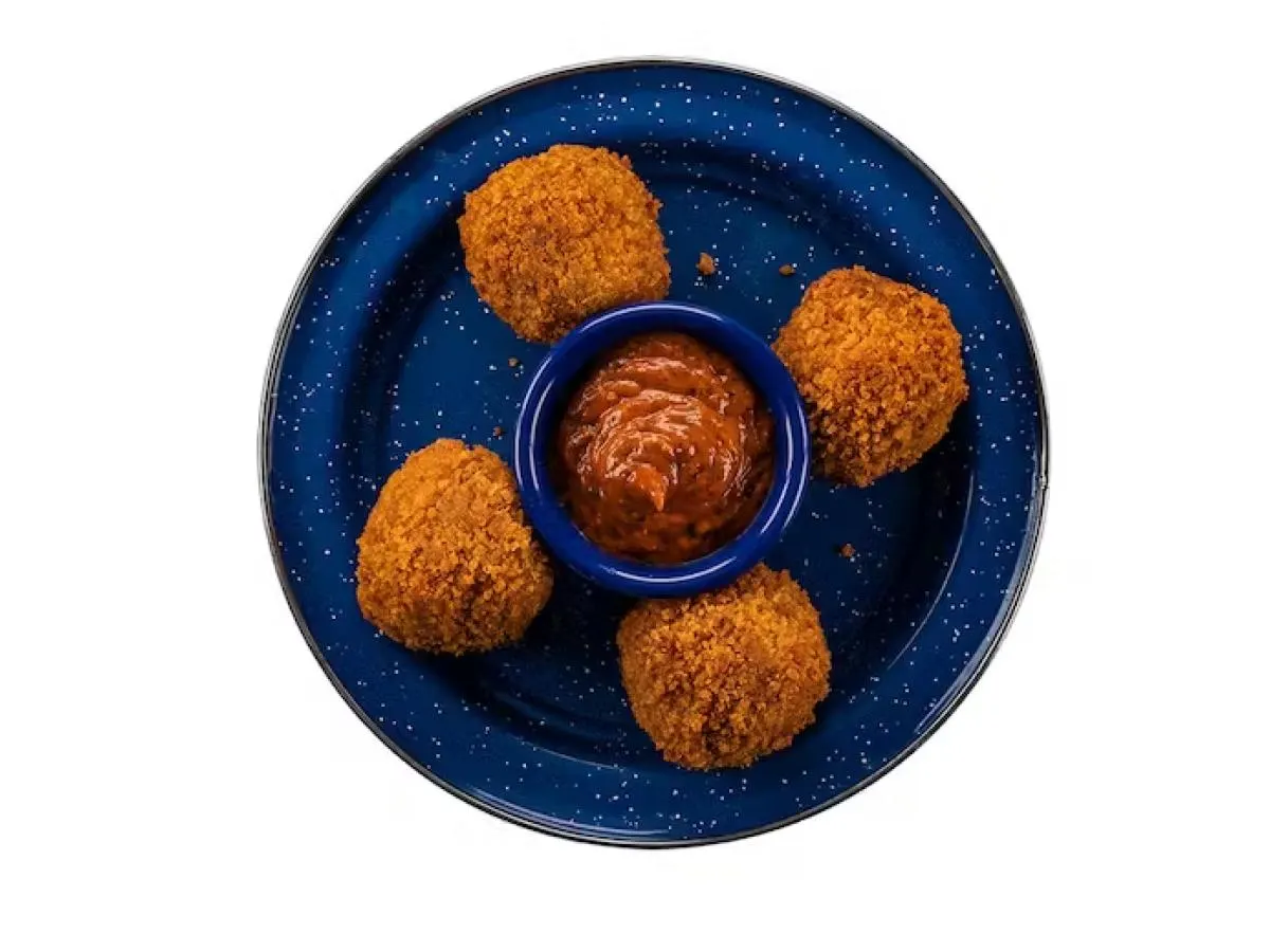 Organic Vegan Potato Croquettes served with Tomato Basil Sauce (on the side) Organic Vegan Potato Croquettes served with Tomato Basil Sauce (on the side)