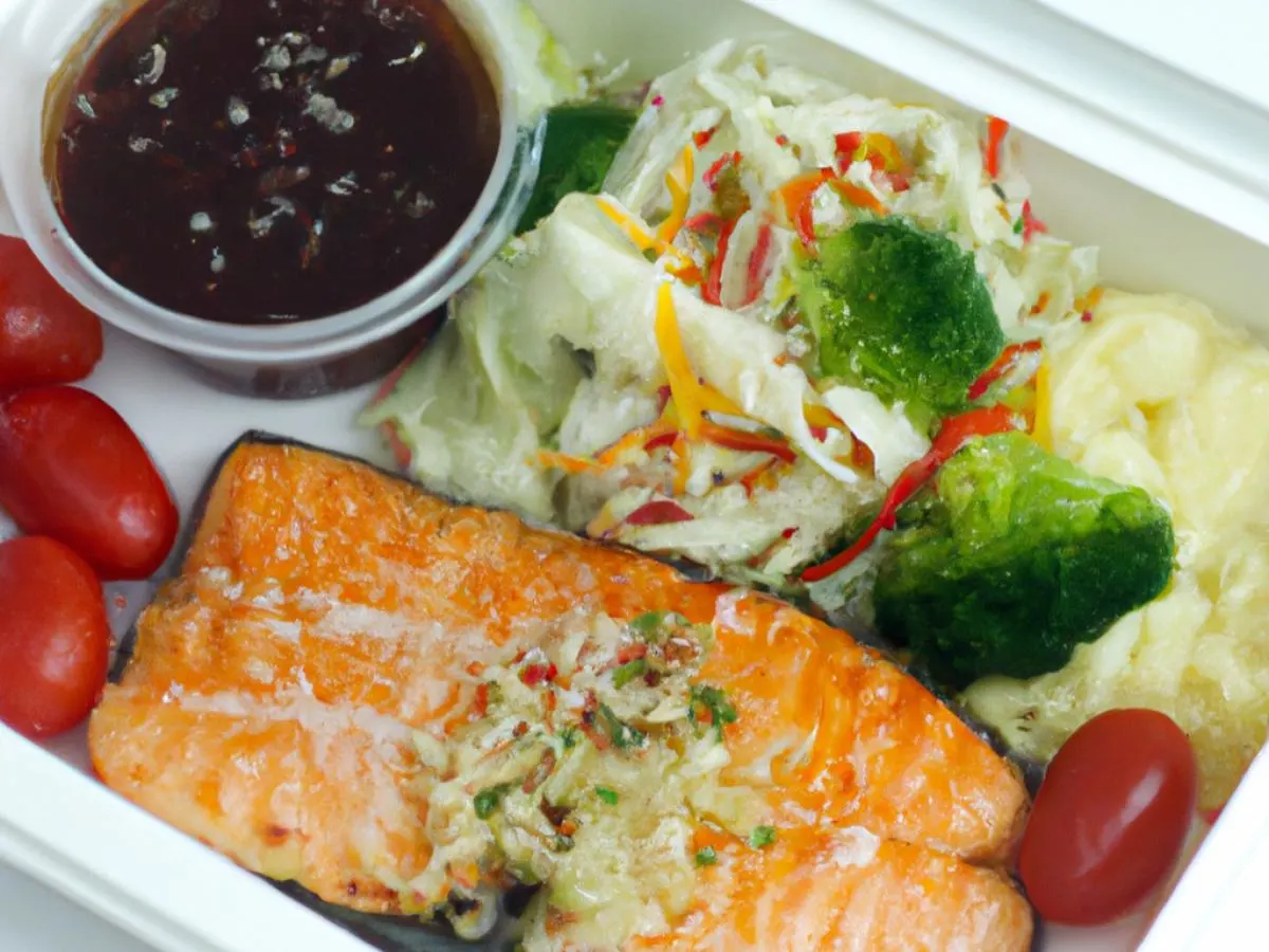 Light Carb Sweet Chili Salmon Bento Box Light Carb Sweet Chili Salmon Bento Box