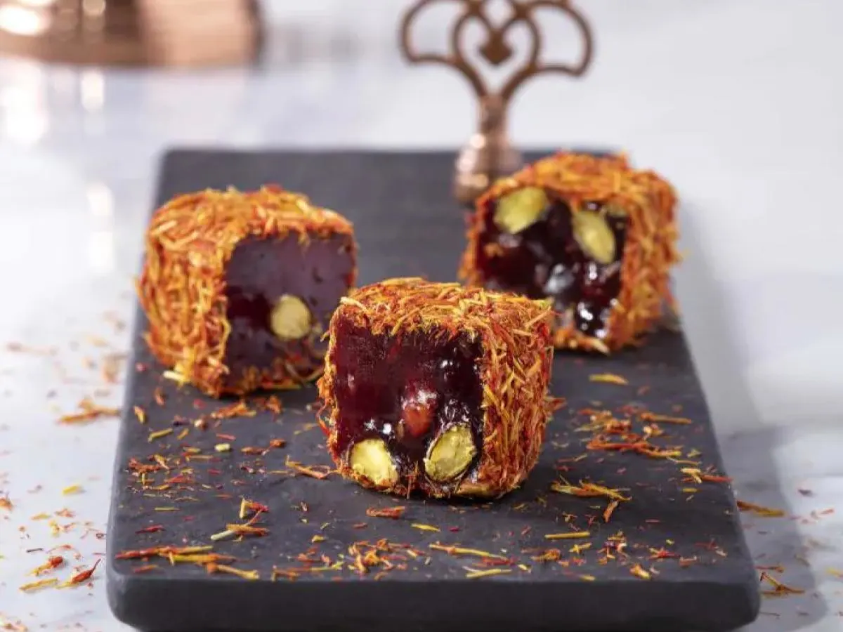 Pomegranate, Saffron and Pistachio Turkish Delight Pomegranate, Saffron and Pistachio Turkish Delight