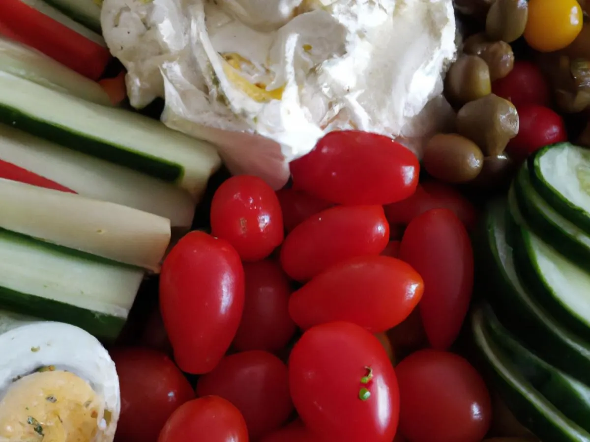 Cream Cheese Tray with Fresh Veggies and Hard Boiled Eggs Cream Cheese Tray with Fresh Veggies and Hard Boiled Eggs