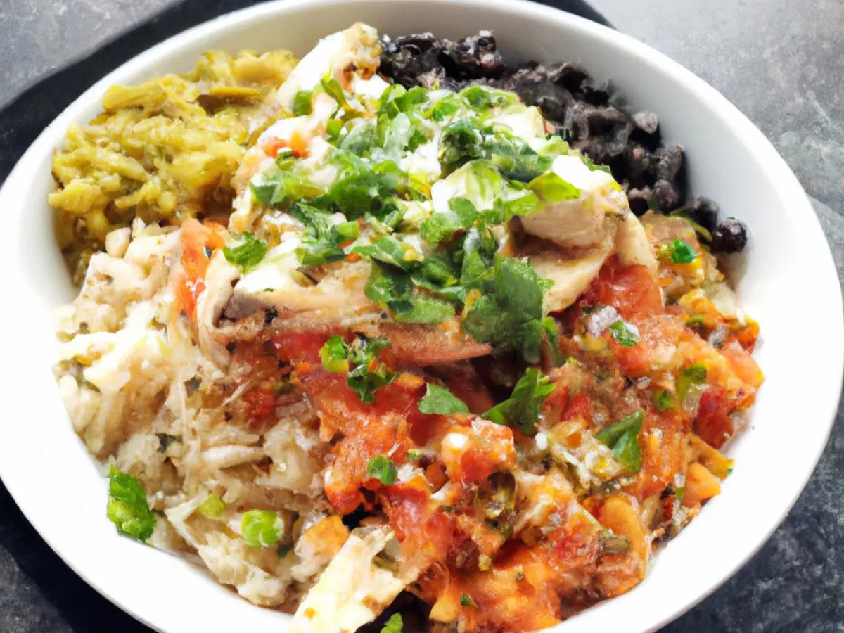 Dairy-Free Chicken Burrito Bowl with Chips and Chipotle Salsa Dairy-Free Chicken Burrito Bowl with Chips and Chipotle Salsa