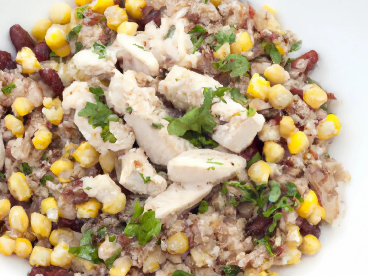 Entree Quinoa - Bean Salad with Shredded Chicken Entree Quinoa - Bean Salad with Shredded Chicken