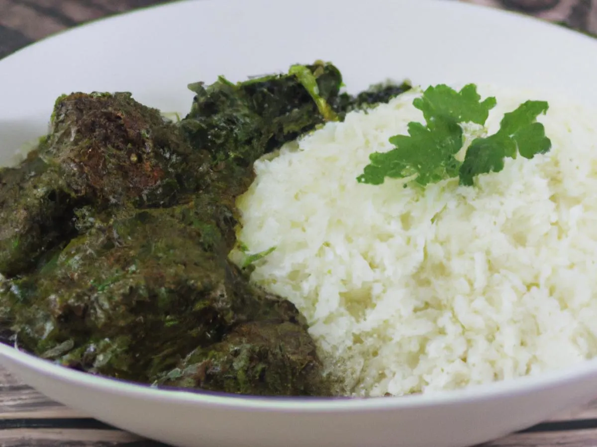 Lamb Saag and Basmati Rice with Mixed Veggies Lamb Saag and Basmati Rice with Mixed Veggies