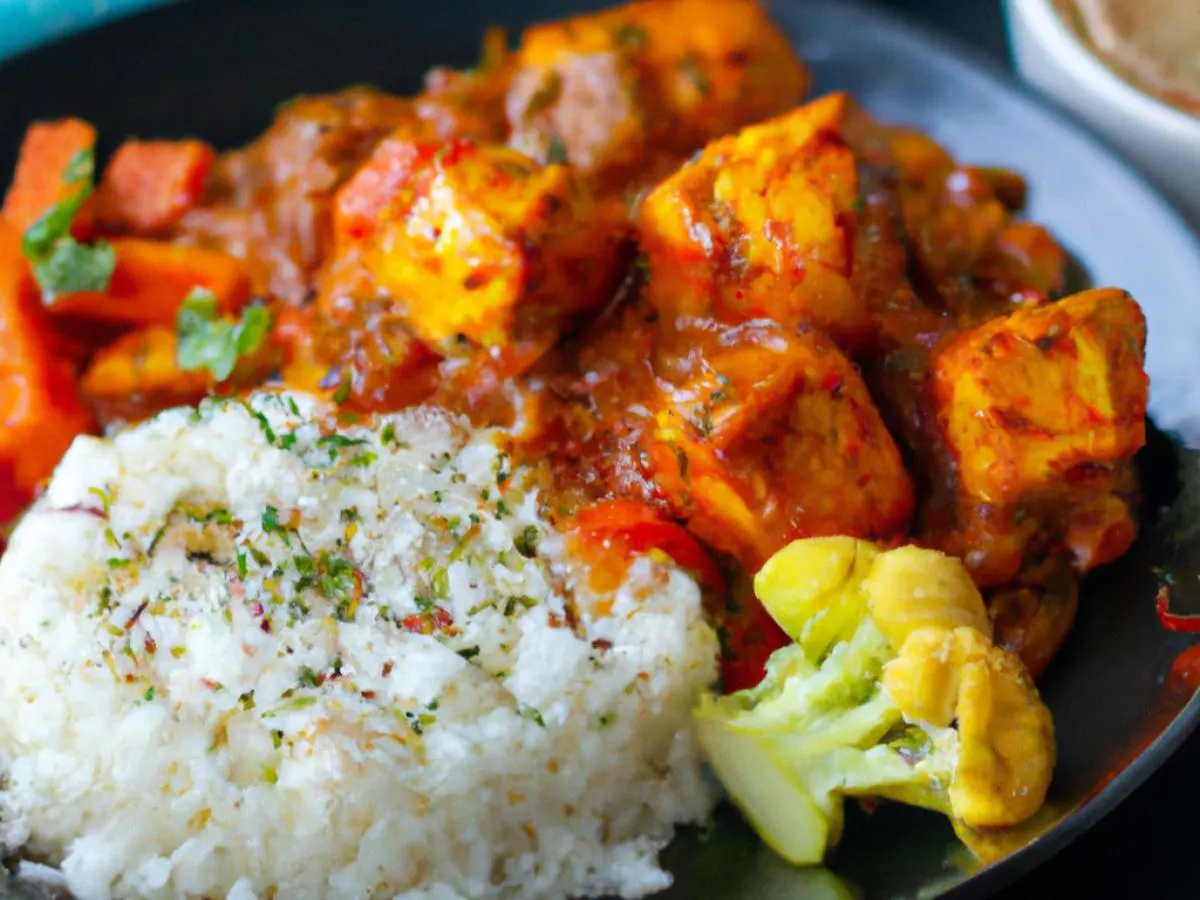 Vegetarian Paneer Tikka Masala and Basmati Rice with Mixed Veggies Vegetarian Paneer Tikka Masala and Basmati Rice with Mixed Veggies