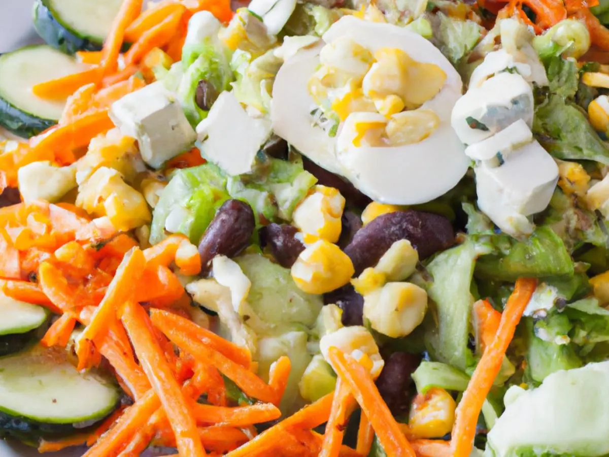 Vegetarian Chop Salad with Eggs and Cheese Vegetarian Chop Salad with Eggs and Cheese