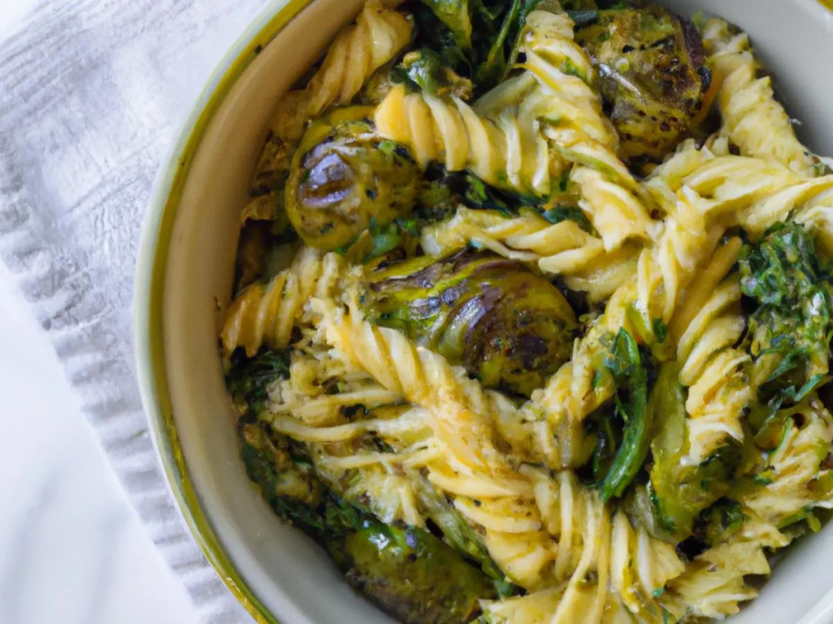 Fusili with Artichokes, Peas, and Kale