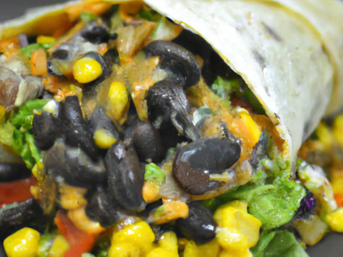 Vegan Mushroom Burrito with Chips and Chipotle Salsa Vegan Mushroom Burrito with Chips and Chipotle Salsa