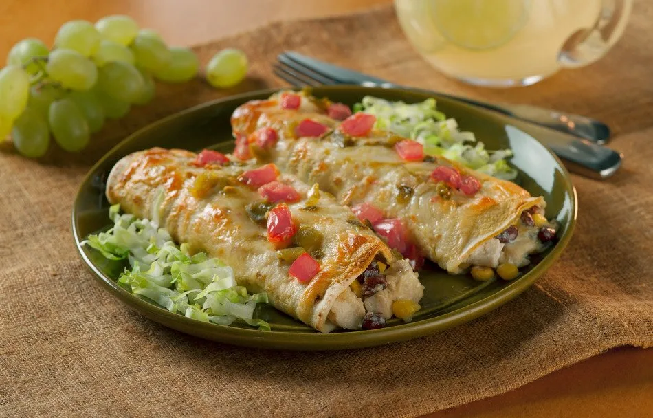 Chicken Verde Enchiladas with Rice and Black Beans Chicken Verde Enchiladas with Rice and Black Beans