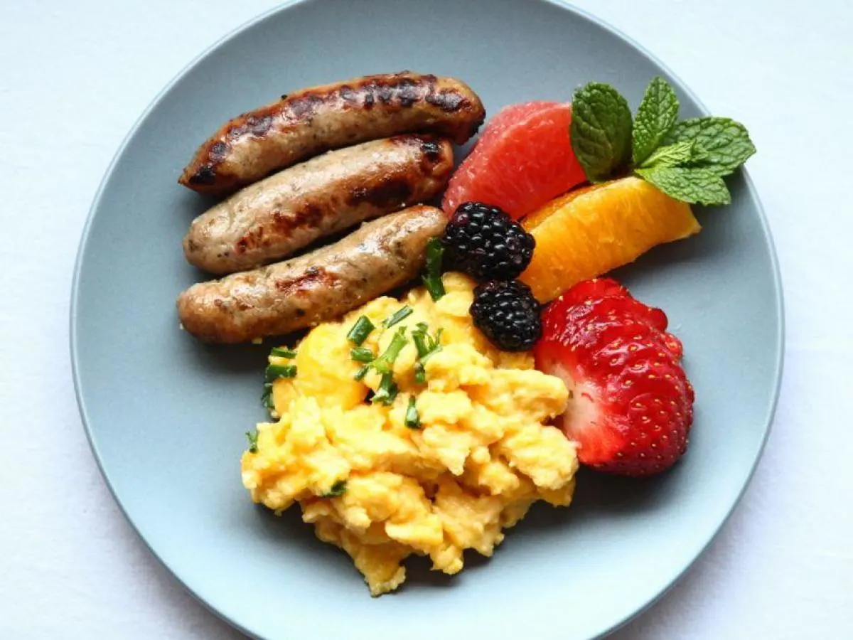 Eggs and Sausage Box with Fruits
