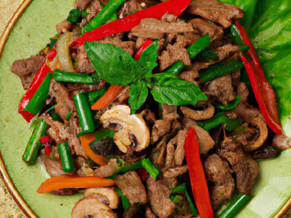 Half Beef Phad Basil Stir-Fry Half Beef Phad Basil Stir-Fry