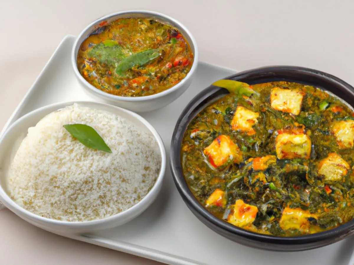 Saag Paneer, Pulav Rice & Channa Masala [16oz]