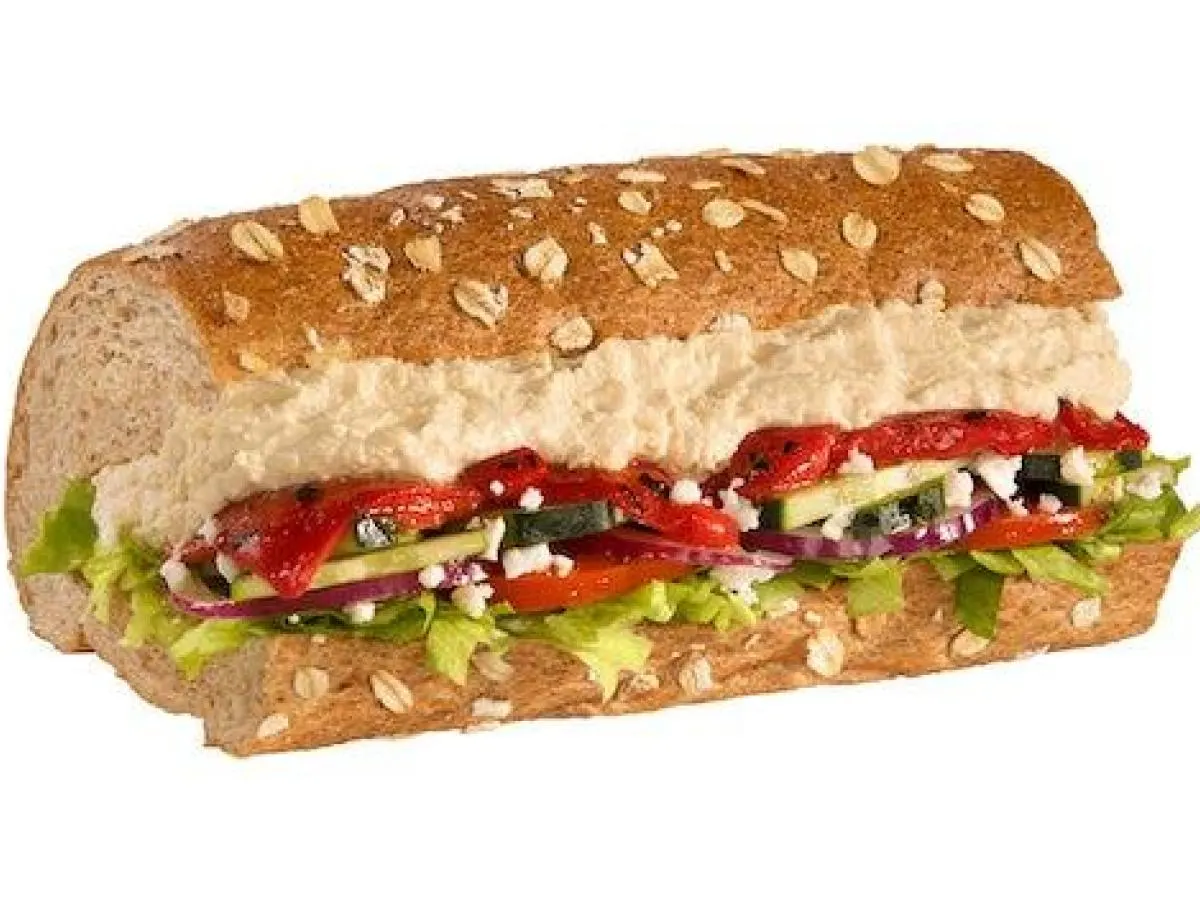 Greek Vegan Sub on White Bread Greek Vegan Sub on White Bread