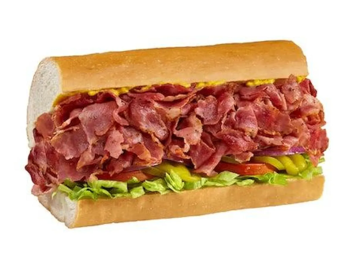 Hot Pastrami Sub on White Bread and Side Salad Combo Hot Pastrami Sub on White Bread and Side Salad Combo