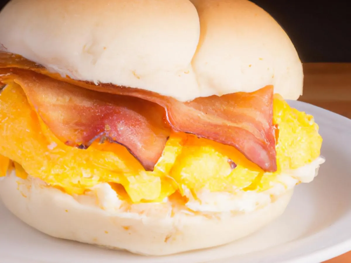 NY Style Egg Sandwich on Kaiser Roll w/ Bacon & Cheddar Cheese NY Style Egg Sandwich on Kaiser Roll w/ Bacon & Cheddar Cheese