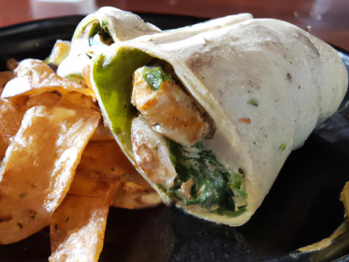 Chilled Blackened Chicken Caesar Wrap with Truffle Chips Chilled Blackened Chicken Caesar Wrap with Truffle Chips