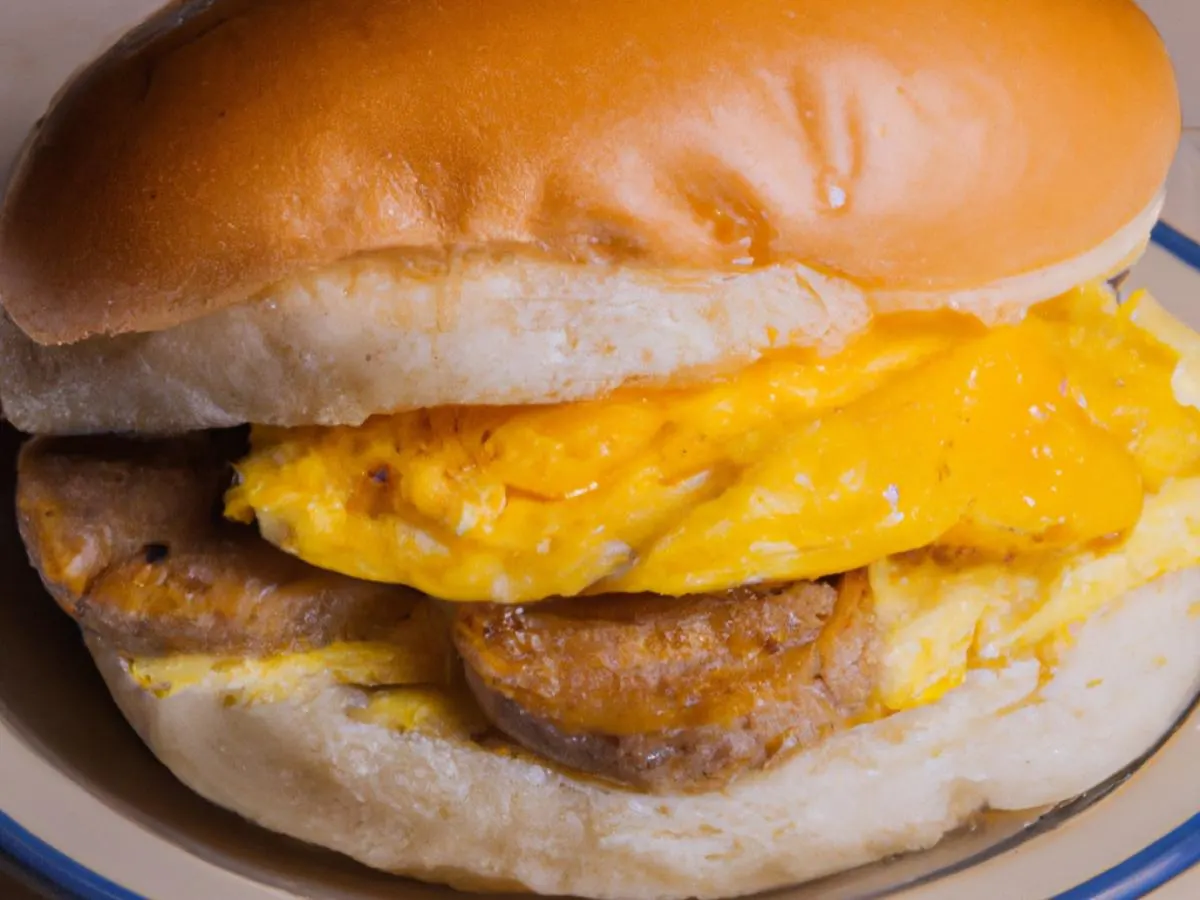 NY Style Egg Sandwich on Kaiser Roll w/ Pork Sausage Patty NY Style Egg Sandwich on Kaiser Roll w/ Pork Sausage Patty