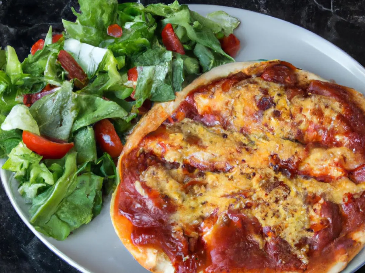 Personal Chicken Pizza and Side Salad