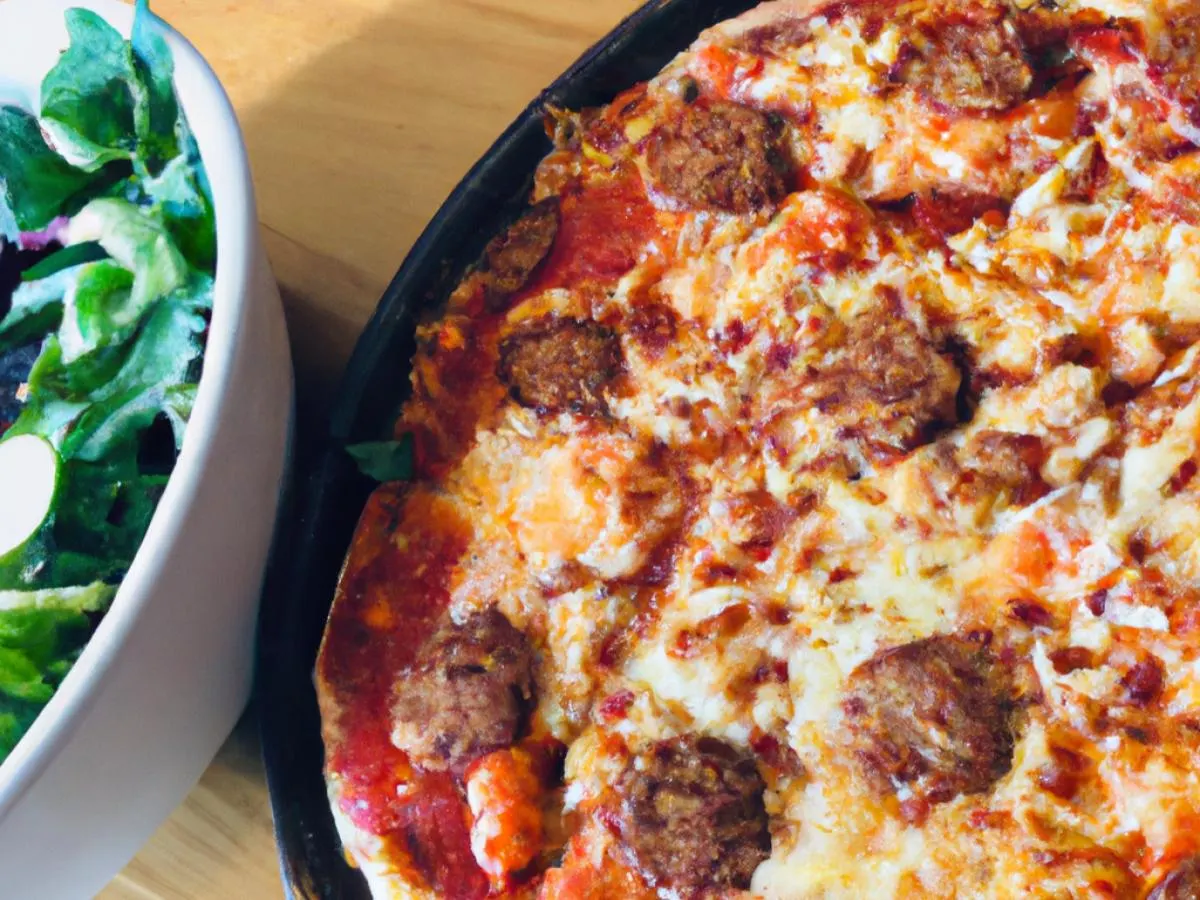 Personal Sausage Pizza and Side Salad
