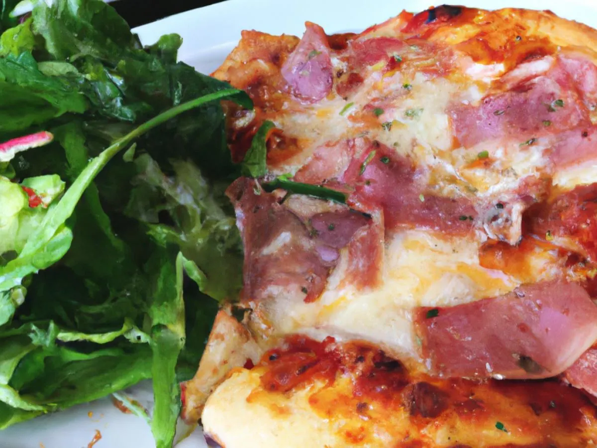 Personal Bacon Pizza and Side Salad