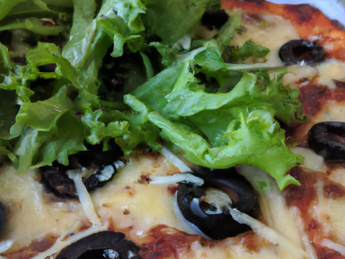Personal Black Olives Pizza and Side Salad