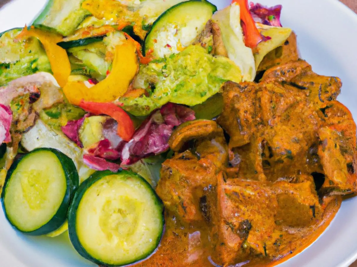 Light Carb Lamb Tikka Masala with Mixed Vegetable Curry and Mixed Green Salad Light Carb Lamb Tikka Masala with Mixed Vegetable Curry and Mixed Green Salad