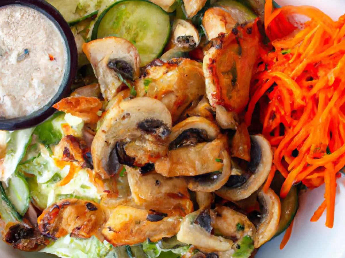 Individual Chicken Garden Salad with Bleu Cheese Dressing