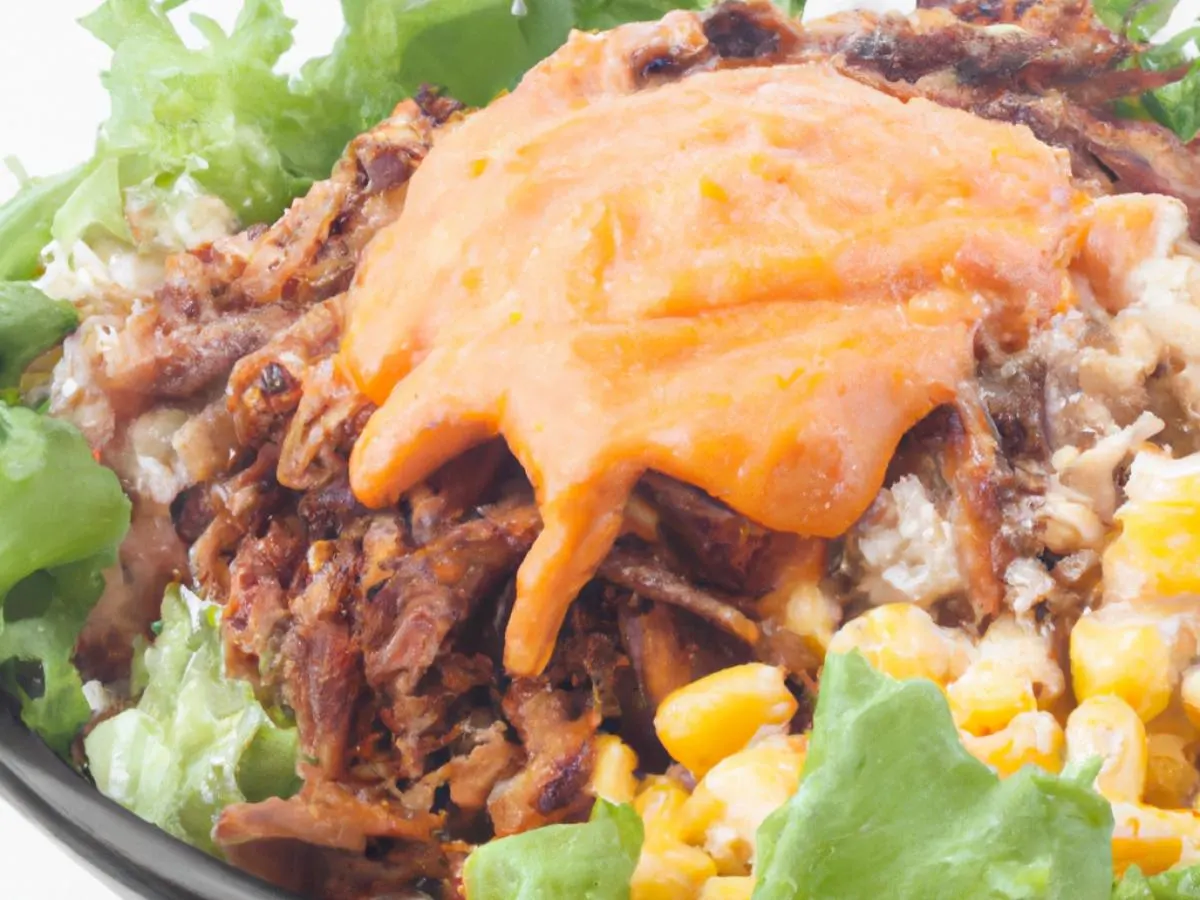 Smoked Pulled Pork Burrito Bowl with Spicy Corn Salsa and Chipotle Mayo Smoked Pulled Pork Burrito Bowl with Spicy Corn Salsa and Chipotle Mayo