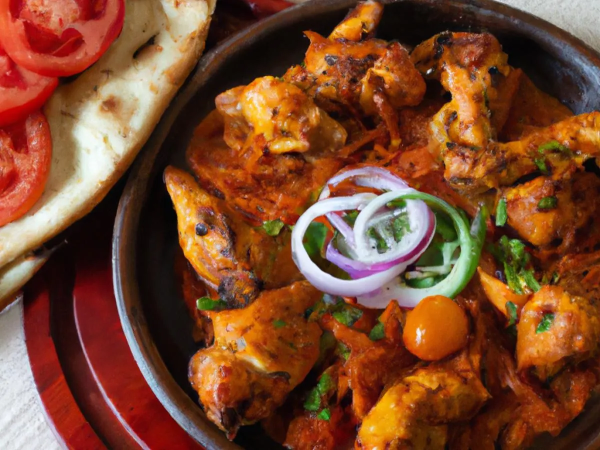 Achar Chicken Curry with Mixed Vegetable Curry and Naan Achar Chicken Curry with Mixed Vegetable Curry and Naan