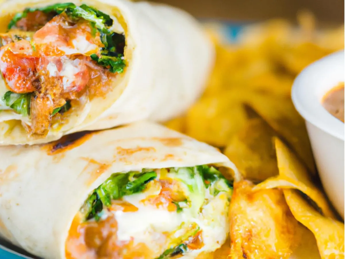 Tio Luis Grilled Chicken Burrito With Chips and Salsa Tio Luis Grilled Chicken Burrito With Chips and Salsa