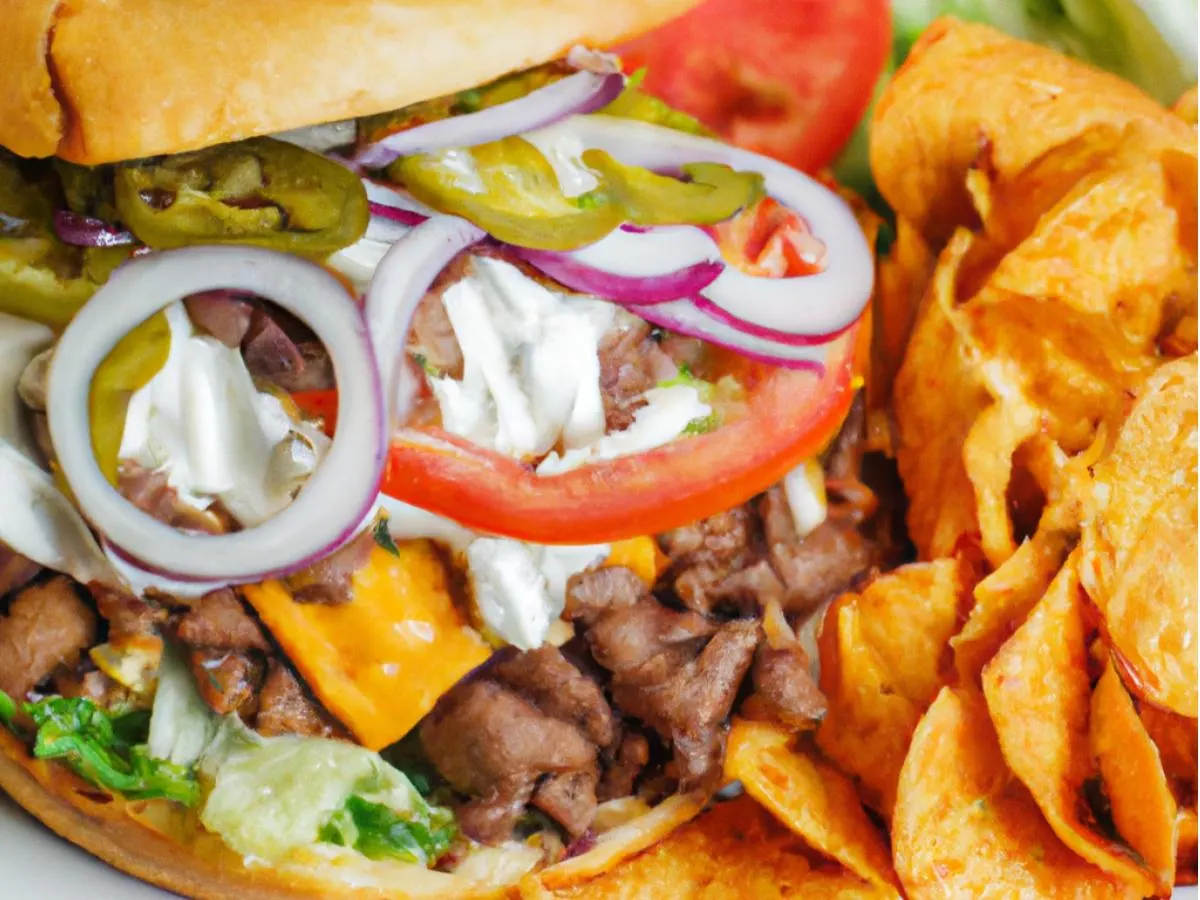 Carne Asada Torta With Chips and Salsa Carne Asada Torta With Chips and Salsa