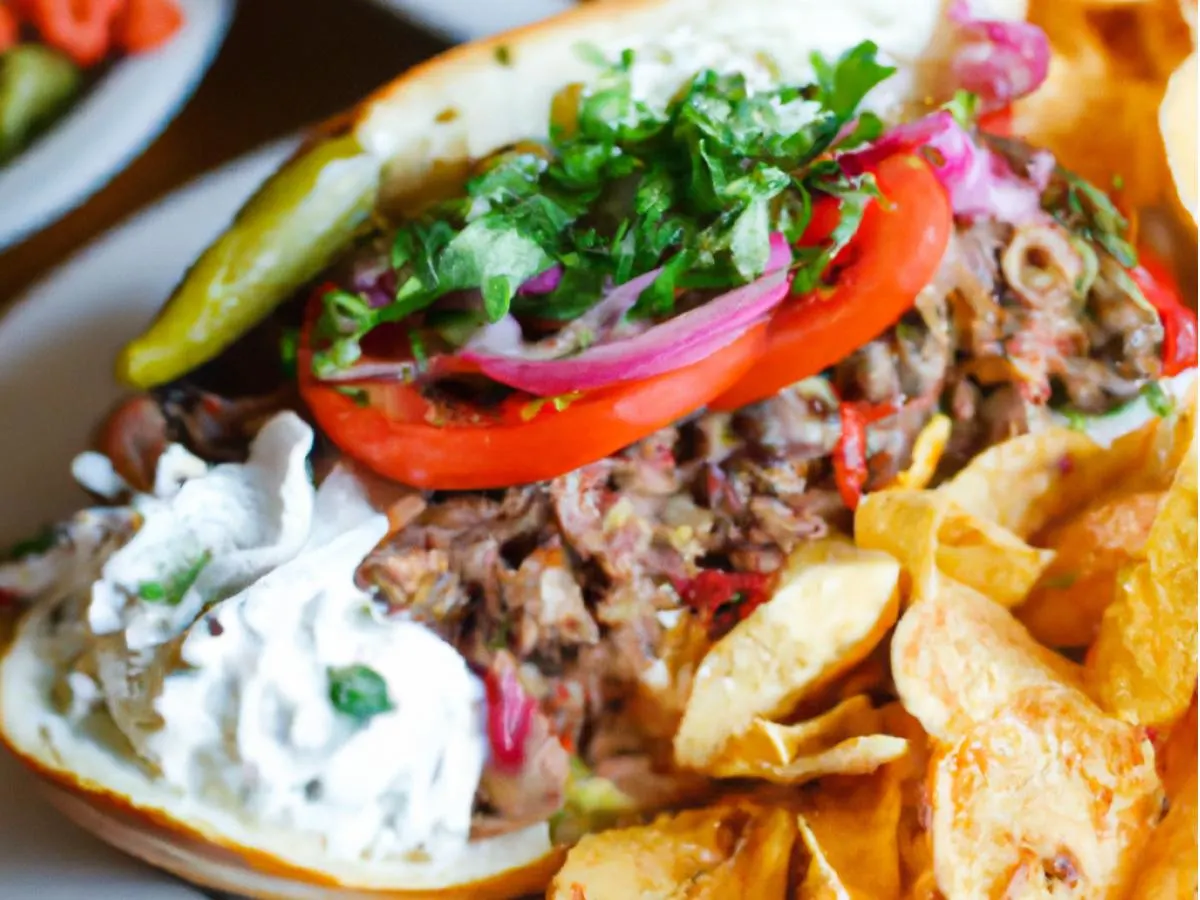 Barbacoa Torta With Chips and Salsa Barbacoa Torta With Chips and Salsa