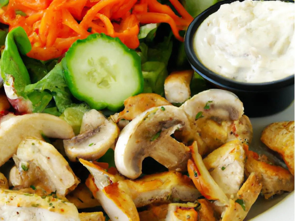 Individual Chicken Garden Salad with Creamy Ranch Dressing