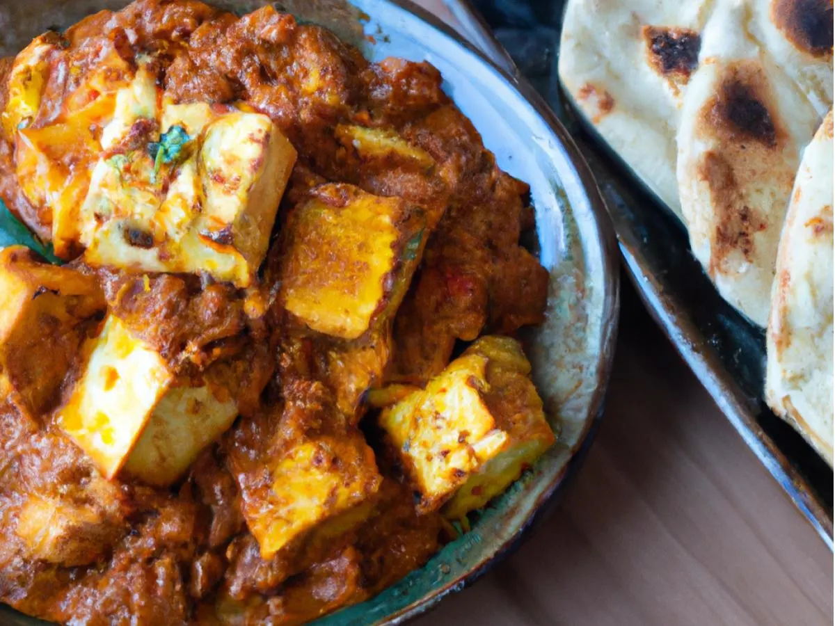 Paneer Tikka Masala with Aloo Gobi and Naan Paneer Tikka Masala with Aloo Gobi and Naan