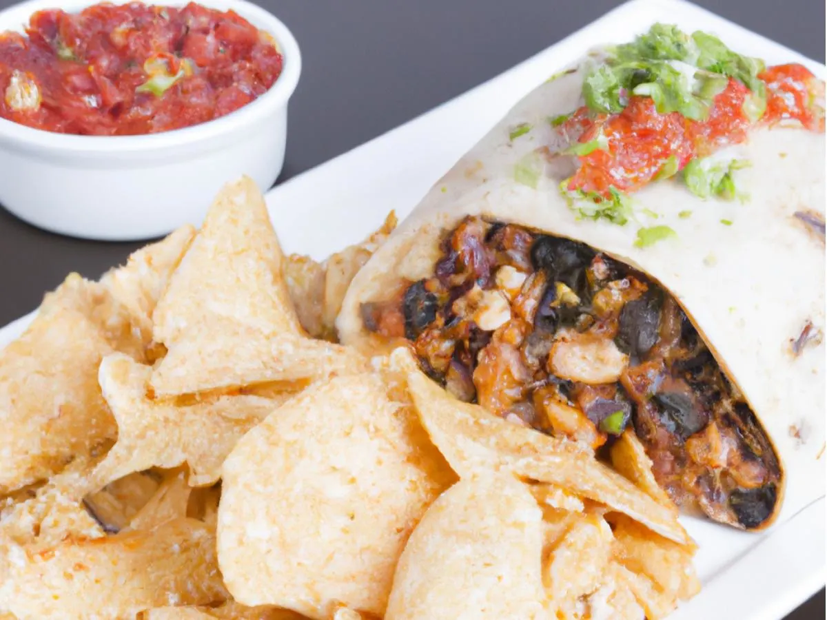 Gluten-Free Dairy-Free Chicken Burrito with Chips and Chipotle Salsa Gluten-Free Dairy-Free Chicken Burrito with Chips and Chipotle Salsa