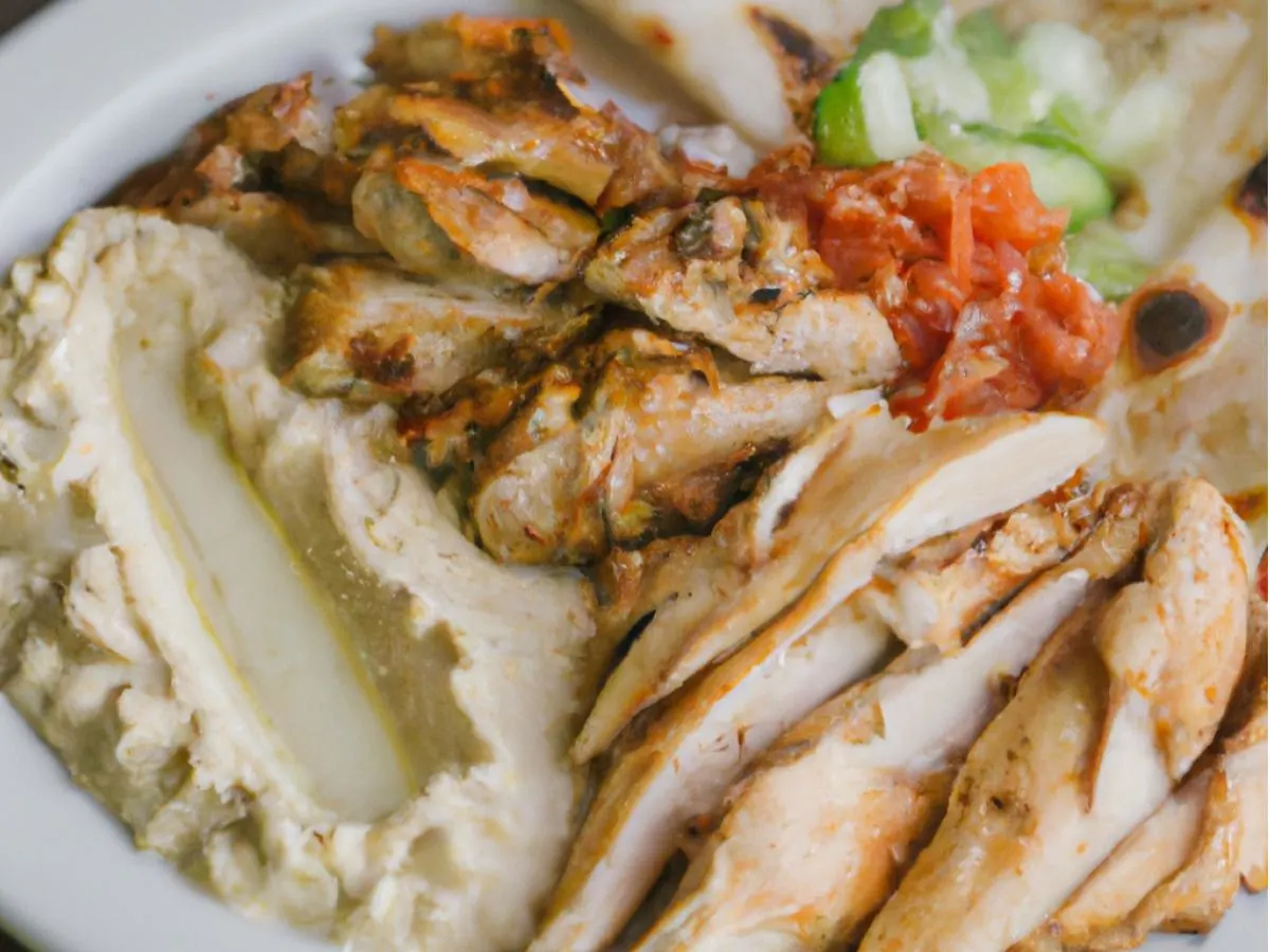 Chicken Shawarma With Basmati Rice, Tabouli Salad, Hummus and Pita Chicken Shawarma With Basmati Rice, Tabouli Salad, Hummus and Pita