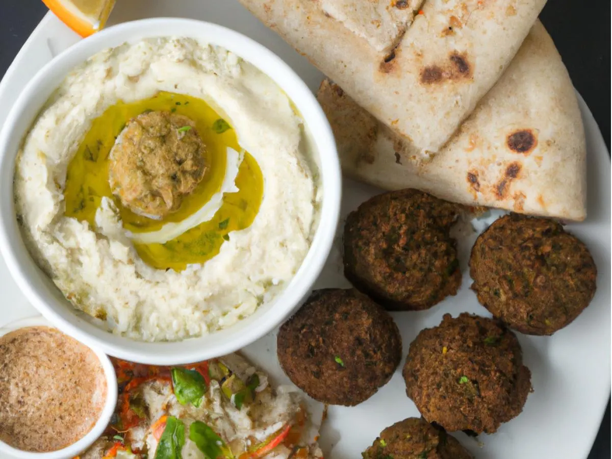 Falafel With Basmati Rice, Tabouli Salad, Hummus and Pita Falafel With Basmati Rice, Tabouli Salad, Hummus and Pita