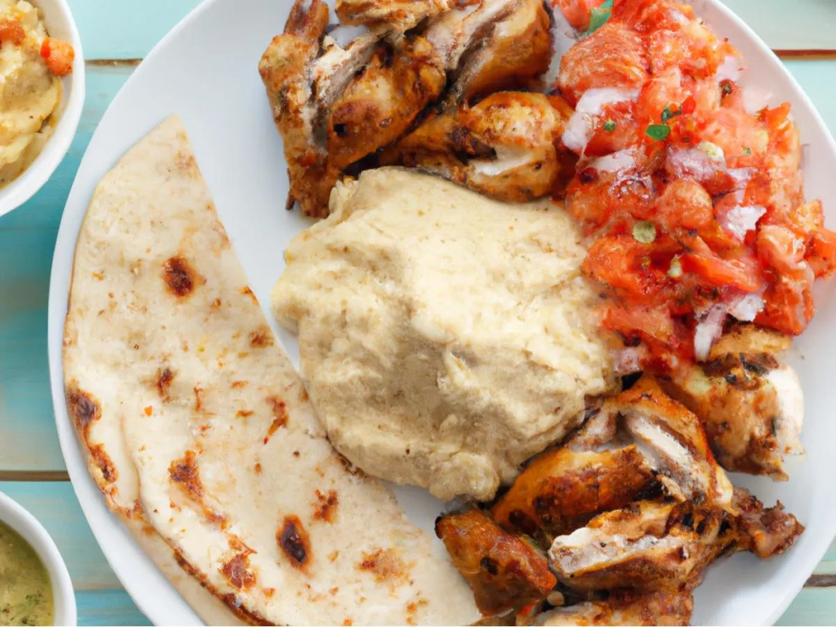 Chicken Shawarma With Cous Cous, Medditerannean Salad, Hummus and Pita Chicken Shawarma With Cous Cous, Medditerannean Salad, Hummus and Pita