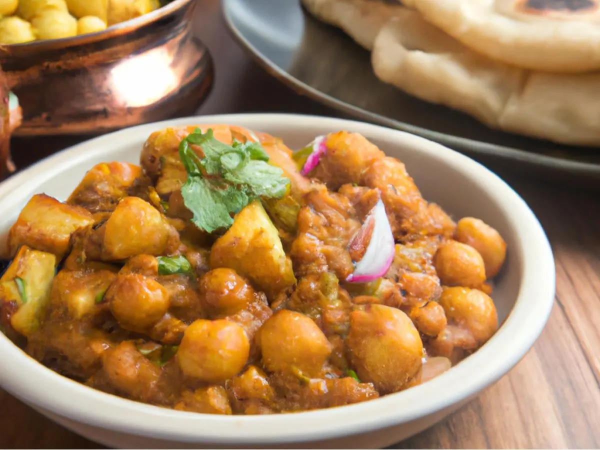 Chana Masala with Aloo Gobi and Naan Chana Masala with Aloo Gobi and Naan