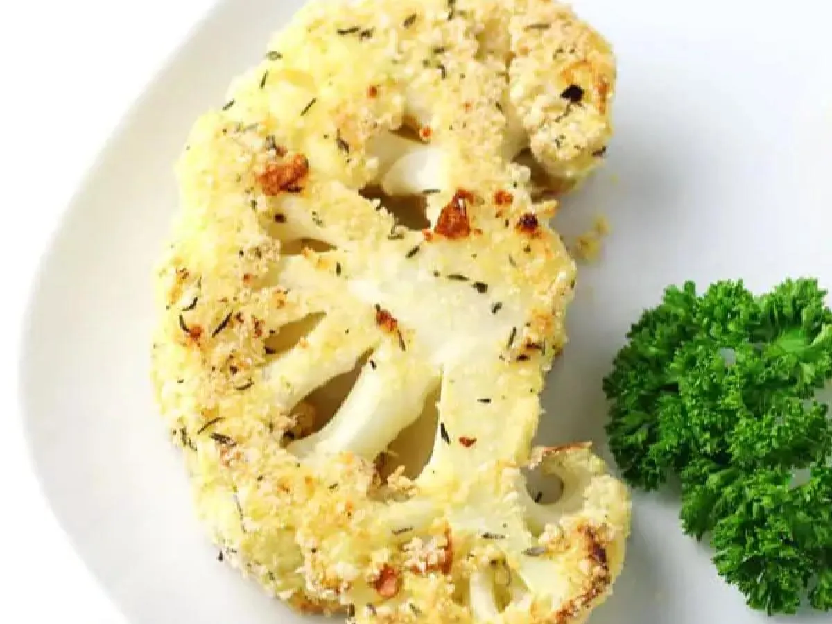 Parmesan Crusted Cauliflower Steak Parmesan Crusted Cauliflower Steak