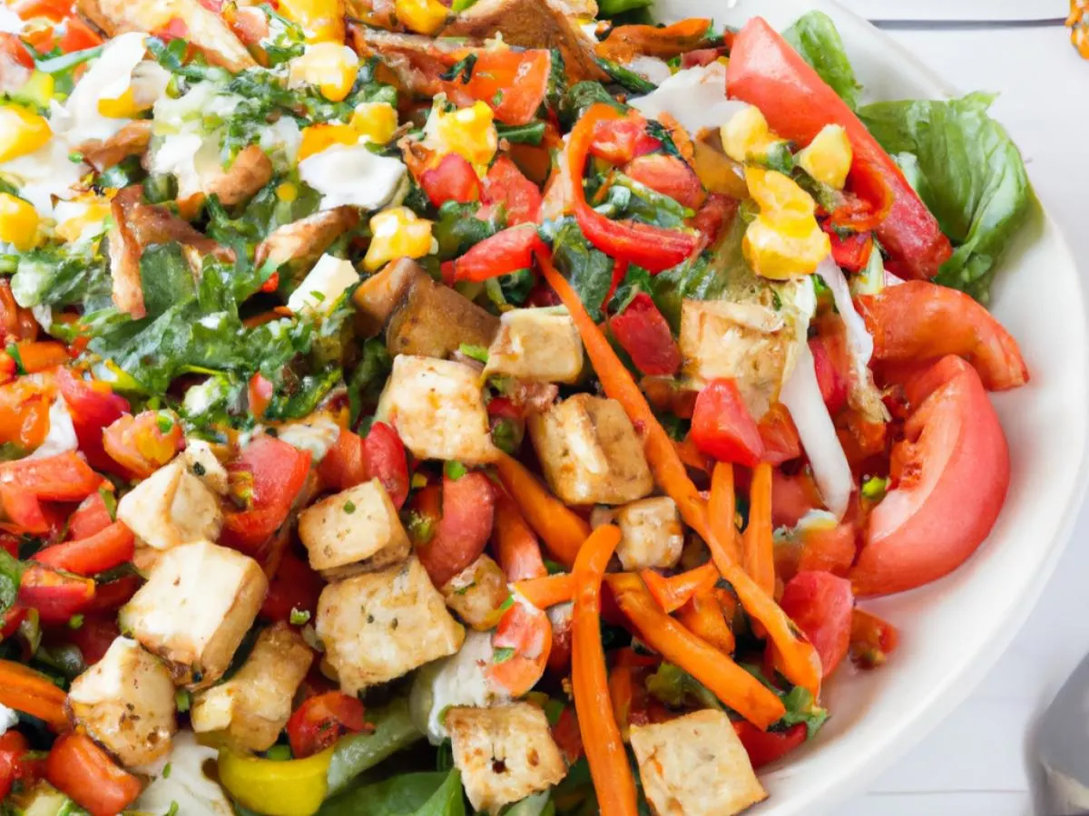 Mexican Chopped Salad With Grilled Tofu Mexican Chopped Salad With Grilled Tofu