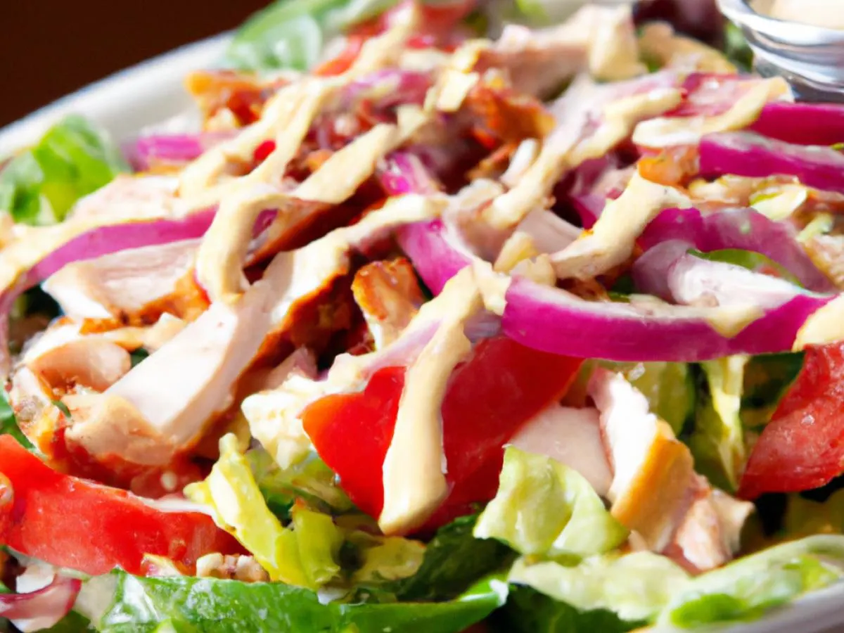 BBQ Chicken Salad with Bread and Chocolate Chip Cookie