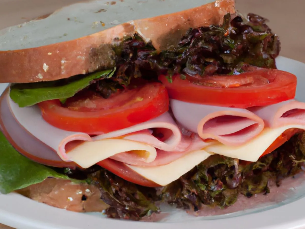 Ham and Swiss Sandwich with Kettle Chips and Chocolate Chip Cookie