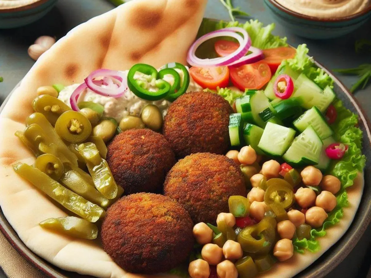 Falafel with Chickpea Salad and Hummus Falafel with Chickpea Salad and Hummus