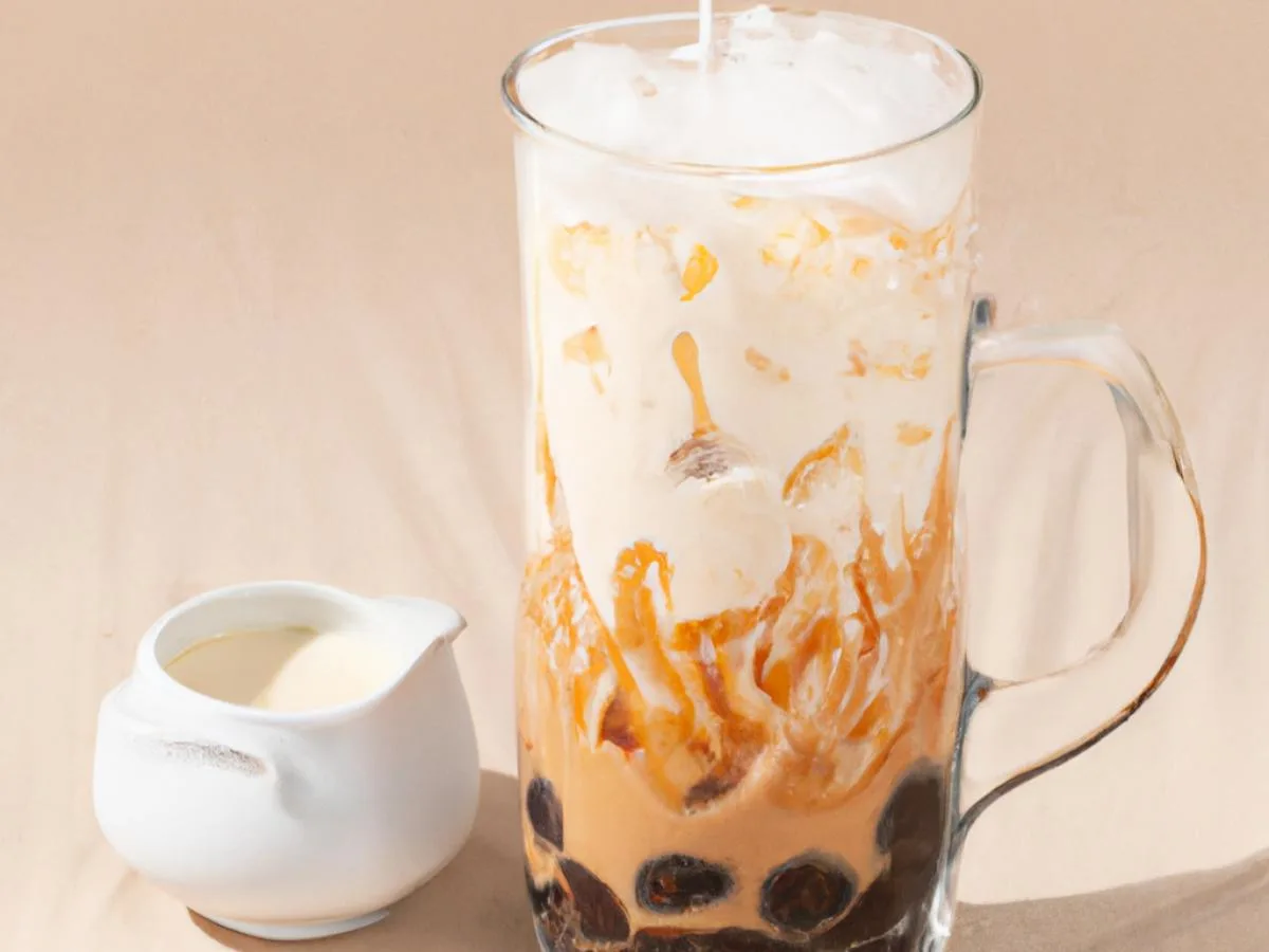 Caramel Milk Tea with Almond Milk (Half Sweetness) Caramel Milk Tea with Almond Milk (Half Sweetness)