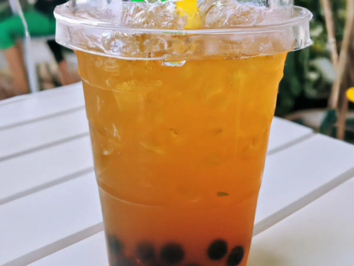 Chryssantemum iced Tea (Full Sweet) with boba Chryssantemum iced Tea (Full Sweet) with boba