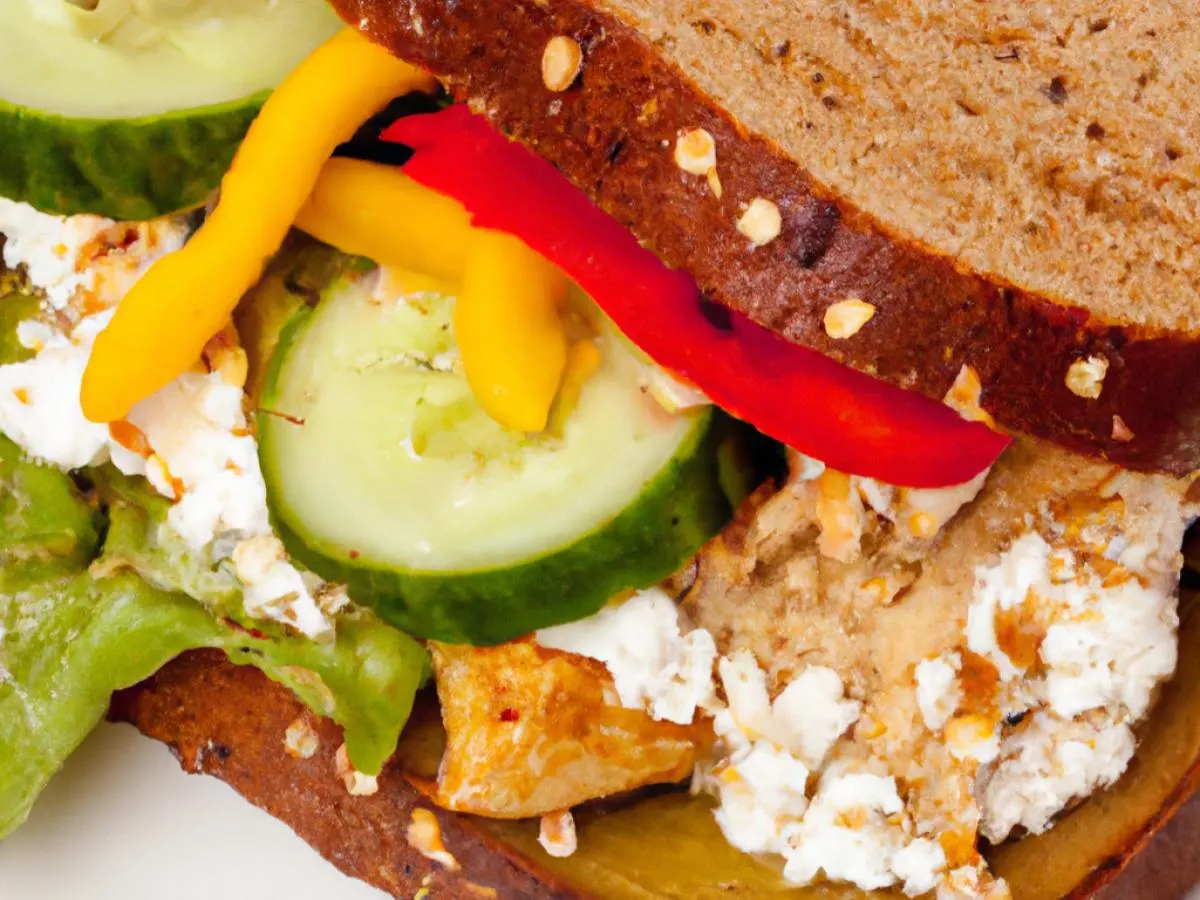 Greek Veggie Sub on Whole Grain Wheat Bread Greek Veggie Sub on Whole Grain Wheat Bread
