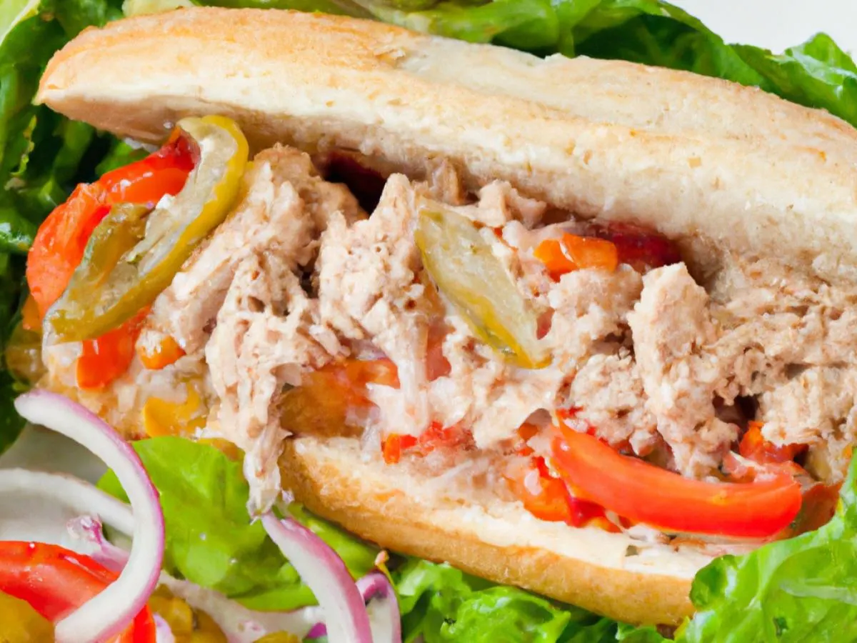 Albacore Tuna Sub on White Bread and Side Salad Combo Albacore Tuna Sub on White Bread and Side Salad Combo