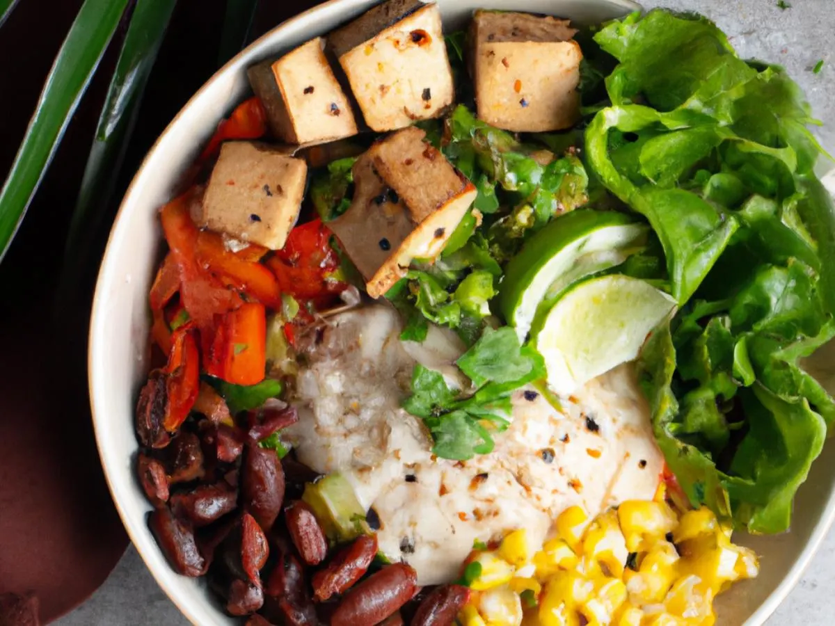 Tofu and Pinto Bean Vegan Bowl Tofu and Pinto Bean Vegan Bowl