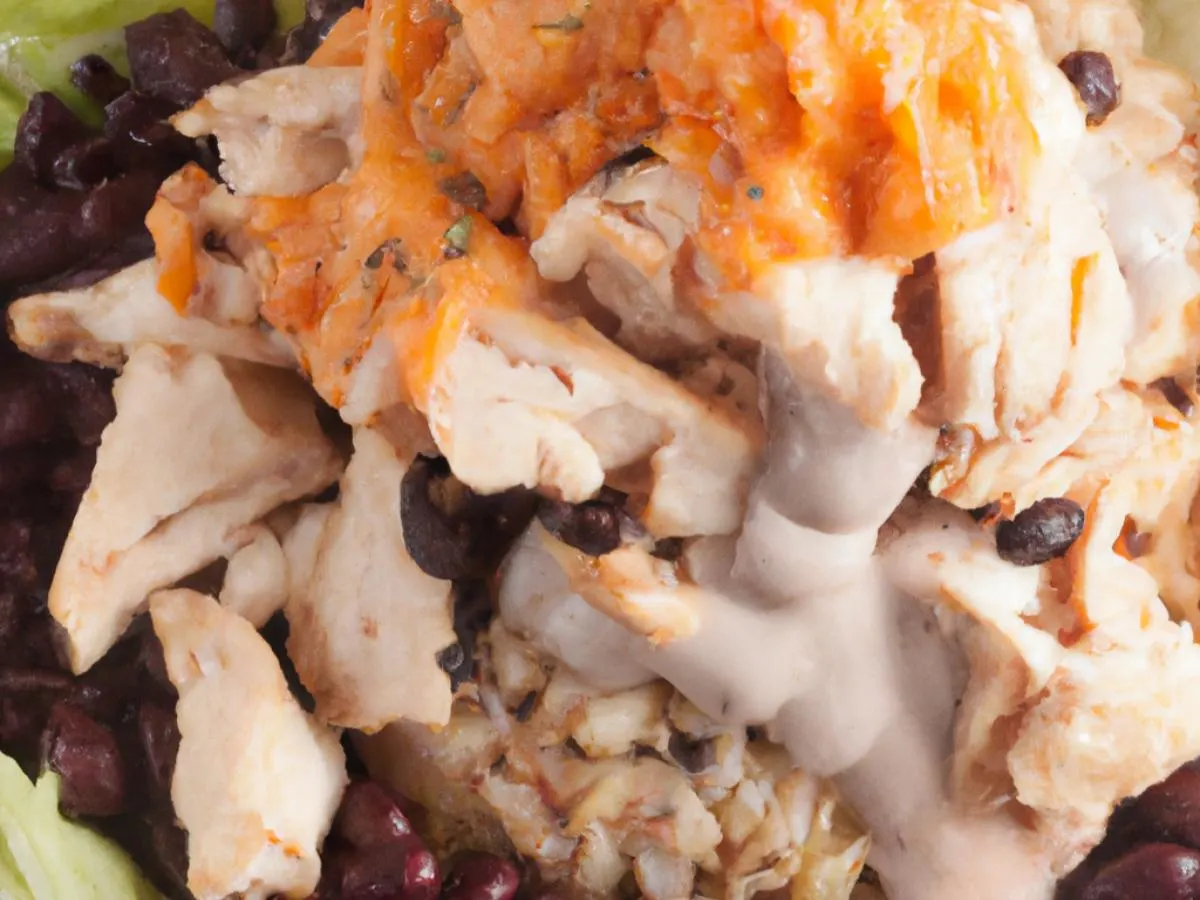Smoked Pulled Chicken Burrito Bowl with Black Beans and Chipotle Mayo Smoked Pulled Chicken Burrito Bowl with Black Beans and Chipotle Mayo