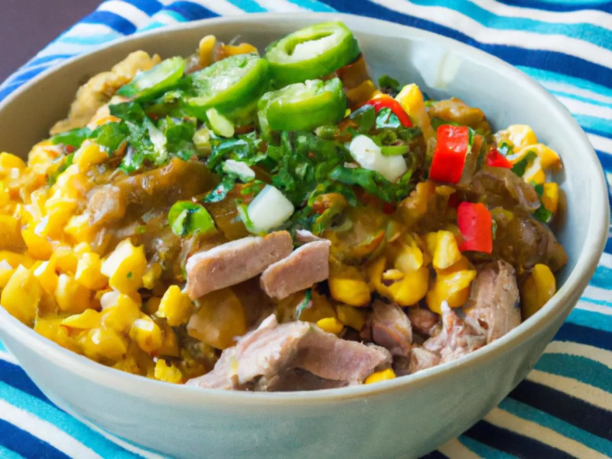 Smoked Pulled Pork Burrito Bowl with Spicy Corn Salsa and Salsa Verde Smoked Pulled Pork Burrito Bowl with Spicy Corn Salsa and Salsa Verde